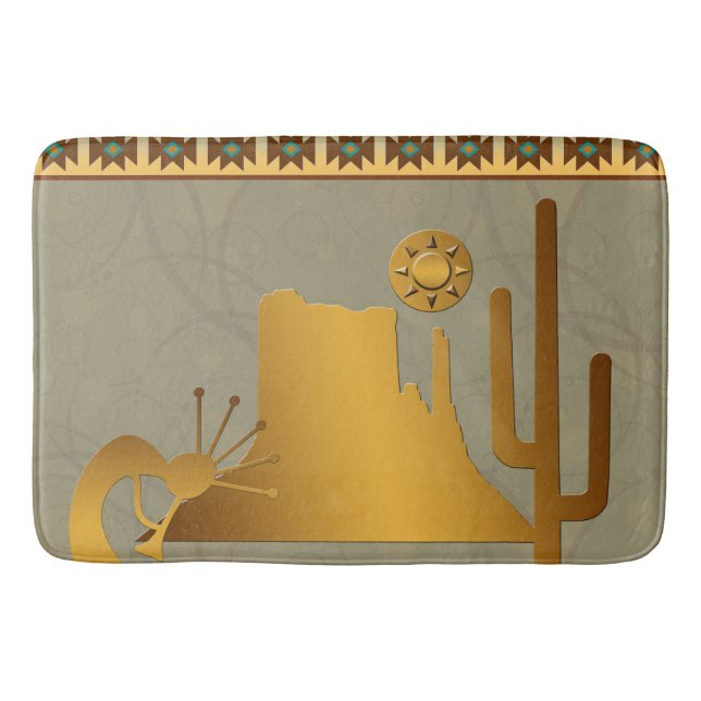 Kokopelli Mesa & Cactus Set #2 Badematte (Vorderseite)