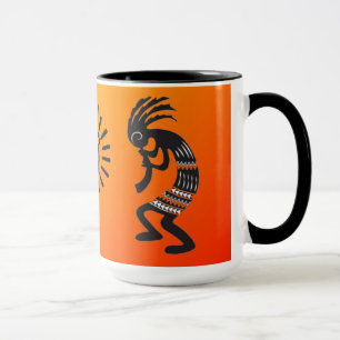 Kokopelli mit nativem amerikanischem Sonnensymbol Tasse