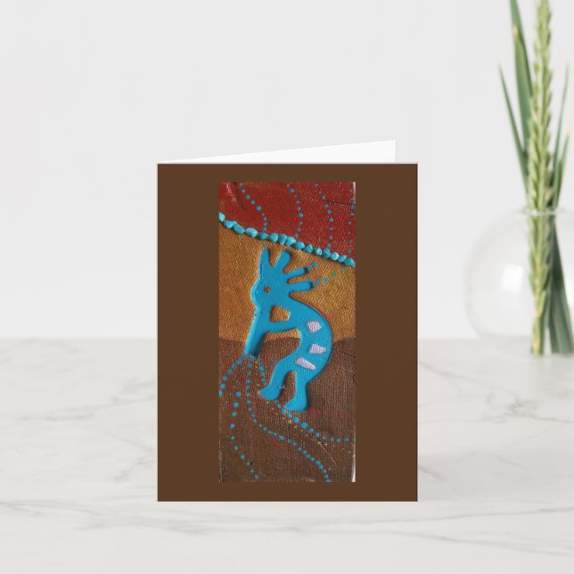"Kokopelli mit Türkis" notecard, innen leer Karte (Vorderseite)