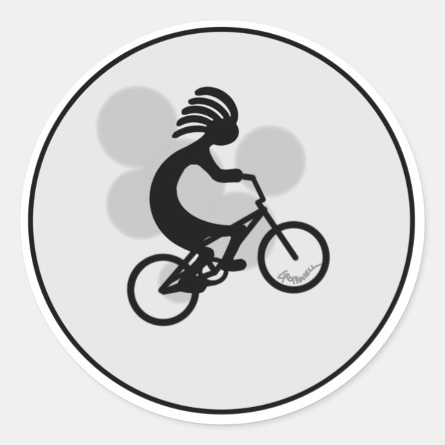 Kokopelli Moon Runder Aufkleber (Vorderseite)