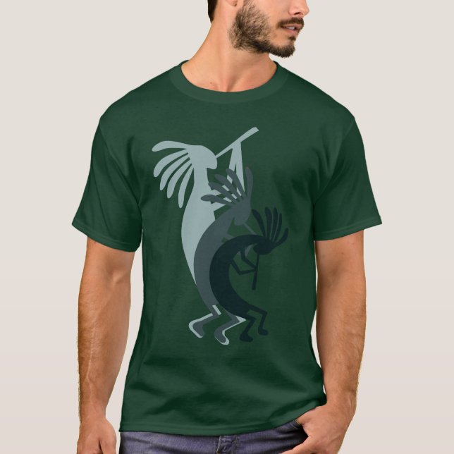 Kokopelli Music macht grünes Shirt (Vorderseite)