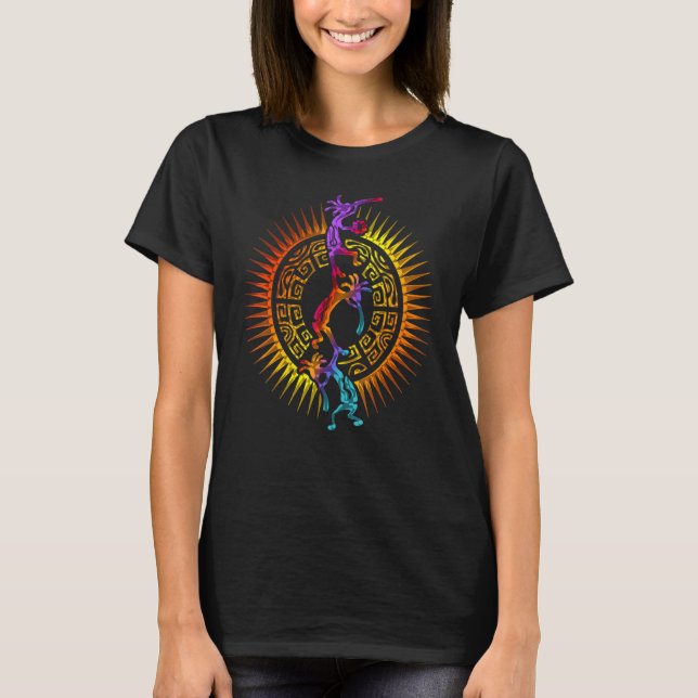 Kokopelli Musician Acrobats - Mandala Sun 1 - Fan T-Shirt (Vorderseite)