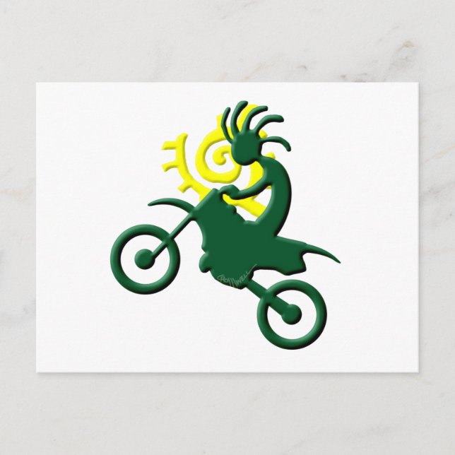 Kokopelli Native American Dirt Bike Postkarte (Vorderseite)