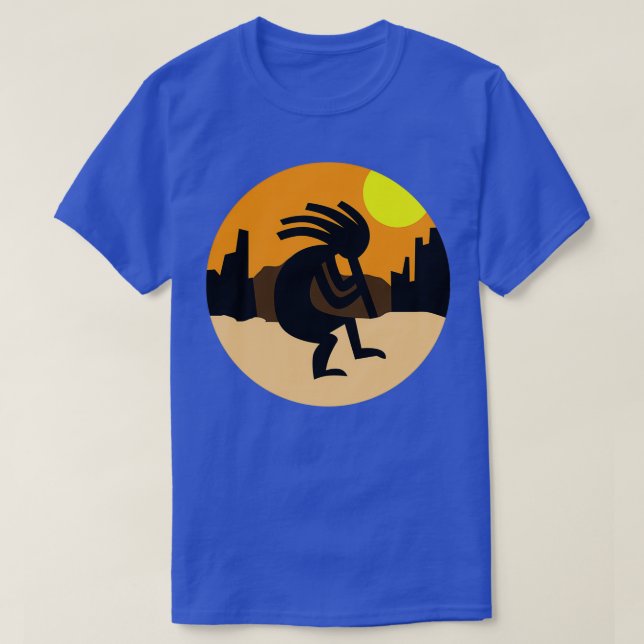 Kokopelli Native American Sunset T-Shirt (Design vorne)