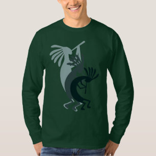Kokopelli nimmt Musik Mens Green LS Tshirt