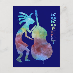 Kokopelli Plays Bass Postkarte