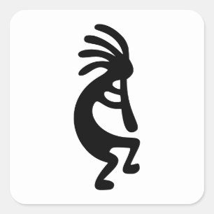 Kokopelli Quadratischer Aufkleber