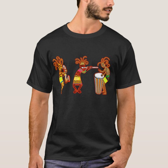 Kokopelli Rock Art: "Koko Reggae Music" T-Shirt (Vorderseite)