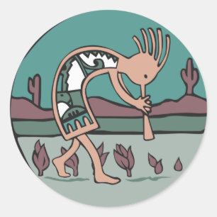 Kokopelli Runder Aufkleber