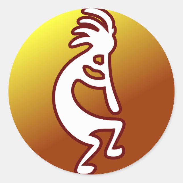 Kokopelli Runder Aufkleber (Vorderseite)