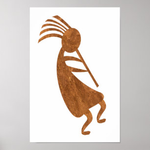 Kokopelli Rust Color Poster