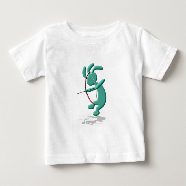 Kokopelli scherzt Bogenschießen Baby T-shirt (Vorderseite)