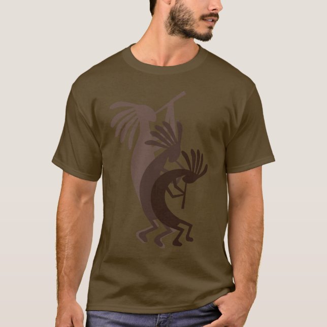 Kokopelli setzt Brawn Mens Tee Shirt ab (Vorderseite)