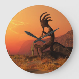 Kokopelli Sonnenuntergang Große Wanduhr
