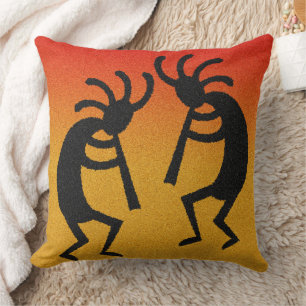 Kokopelli Sonnenuntergang-Südwestentwurf Kissen