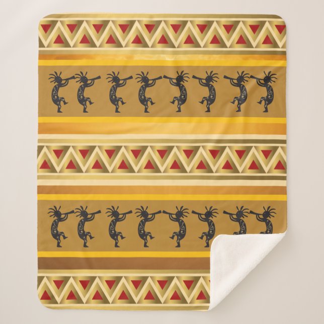 Kokopelli Southwestern Blanket Sherpadecke (Vorderseite)