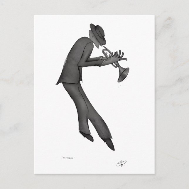 Kokopelli spielt Blues Postkarte (Vorderseite)