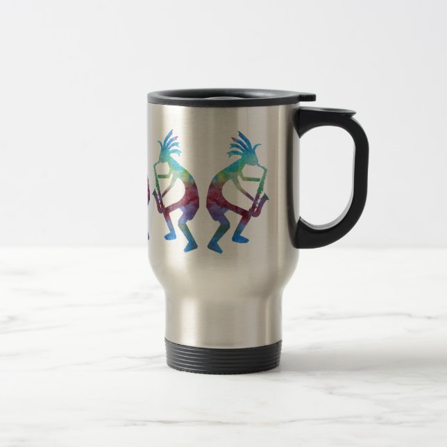 Kokopelli spielt das Saxophon Reisebecher (Rechts)