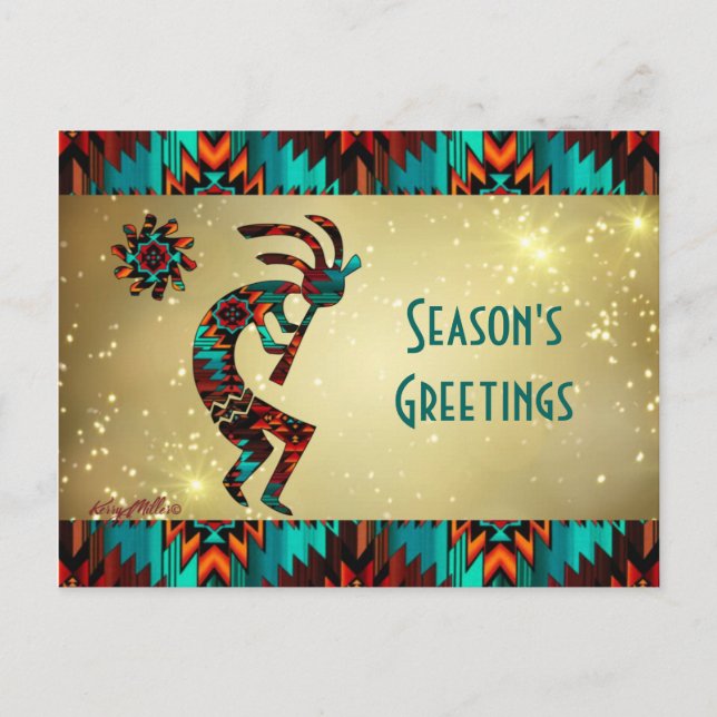 KOKOPELLI SPIELT DEN FLUT POSTKARTE (Vorderseite)