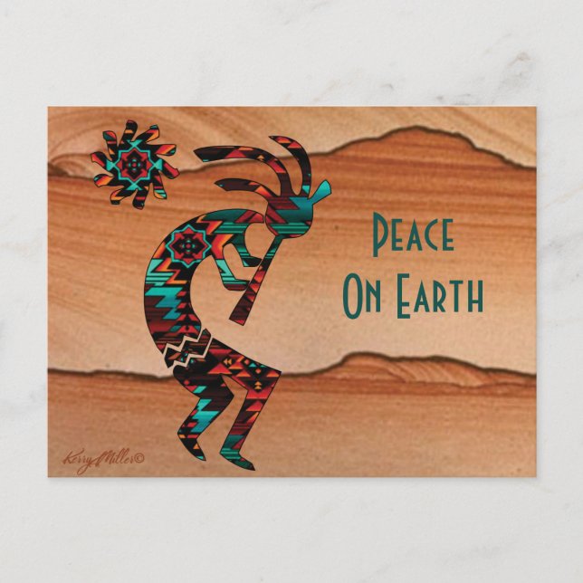 KOKOPELLI SPIELT DEN FLUT POSTKARTE (Vorderseite)