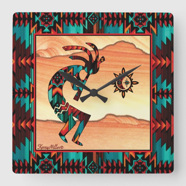 Kokopelli Square Uhr im Südwesten (Vorderseite)