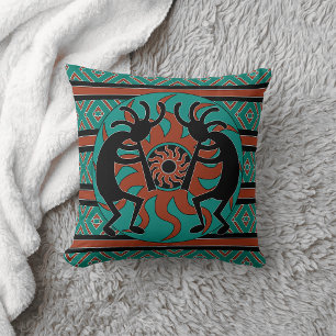 Kokopelli Südwest Türkis Decorative Kissen