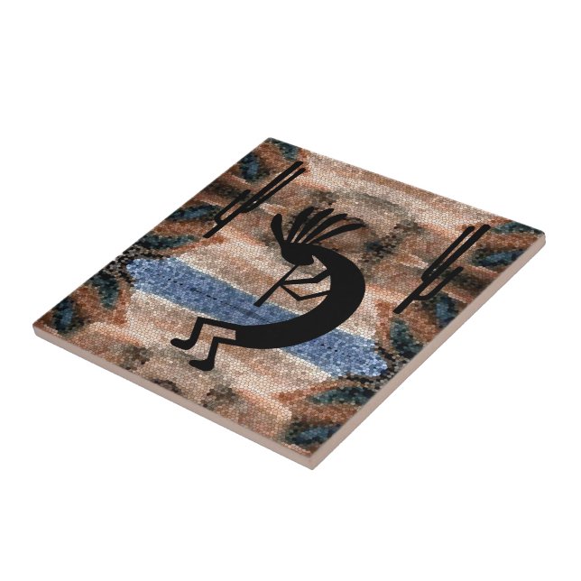 Kokopelli Südwest Wüste Mosaik Fliese (Seite)