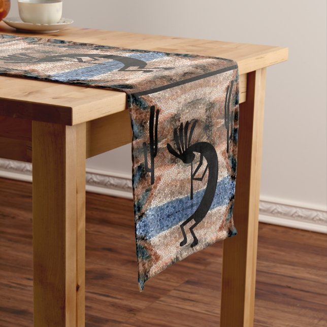 Kokopelli Südwest Wüste Mosaik Großer Tischläufer (Beispiel)