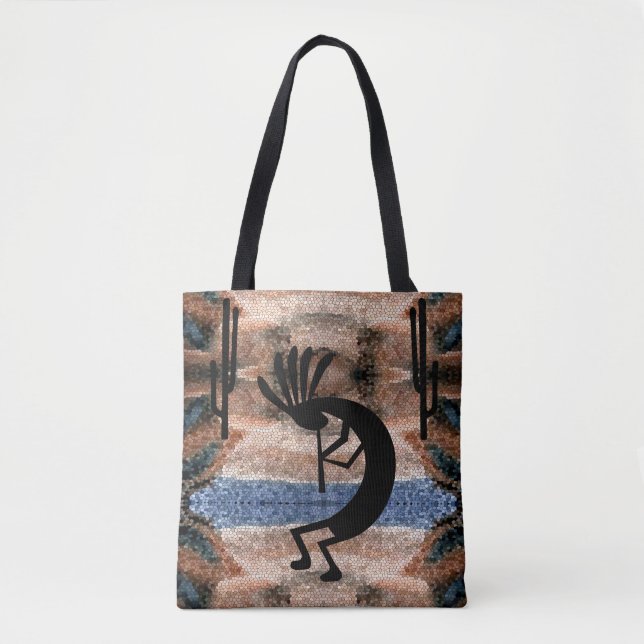 Kokopelli Südwest Wüste Mosaik Tasche (Vorderseite)