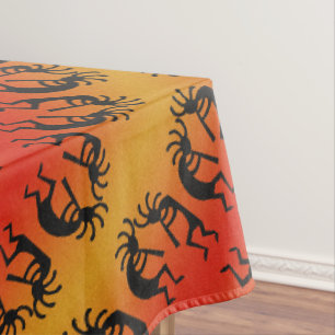 Kokopelli Südwestmuster-Gelb-Schwarz-Orange Tischdecke