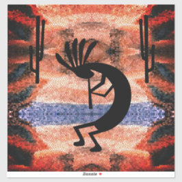 Kokopelli Südwestwüste Landschaft 14" Aufkleber