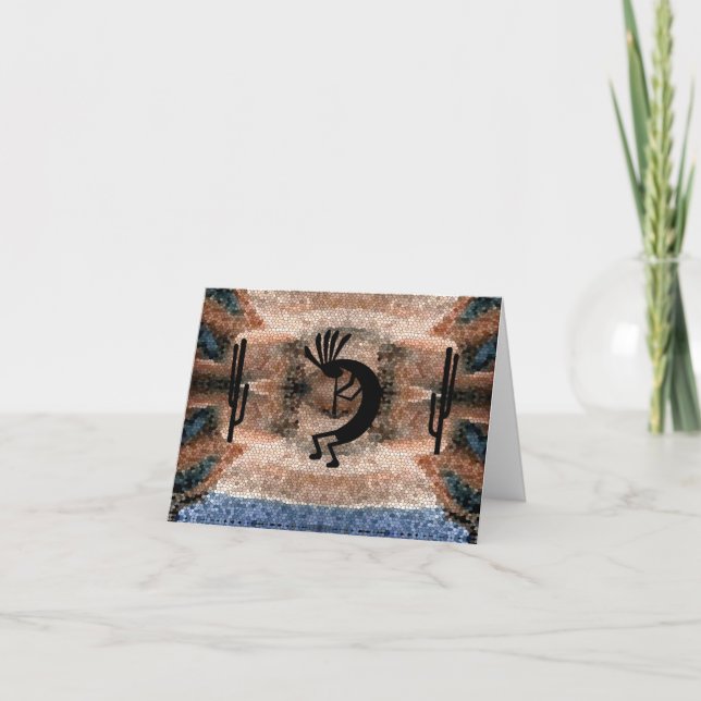 Kokopelli Südwestwüste Mosaic Grußgrüße Karte (Vorderseite)