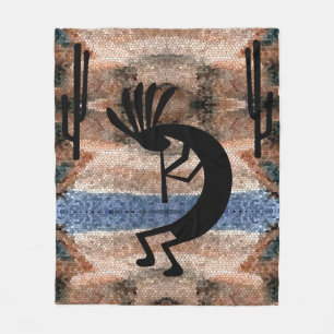 Kokopelli Südwestwüste Mosaic Medium Fleecedecke