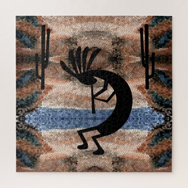 Kokopelli Südwestwüste Mosaik 20" x 20" (Vertikal)