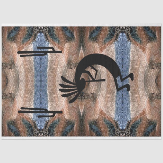 Kokopelli Südwestwüste Mosaik 2 Decoupage Seidenpapier (Vorderseite)