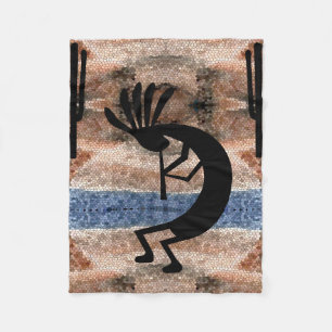 Kokopelli Südwestwüste Mosaik Klein Fleecedecke