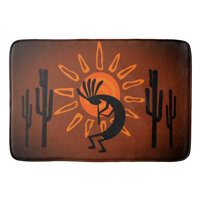 Kokopelli Sun Bronzed Sunset Badematte (Vorderseite)