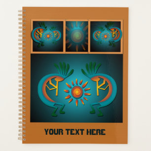 Kokopelli Sun Southwest Türkis Design Planer