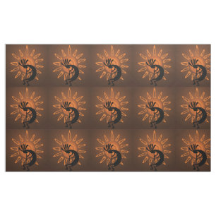 Kokopelli Sun Südwestlich Rustikale Braundecke Stoff
