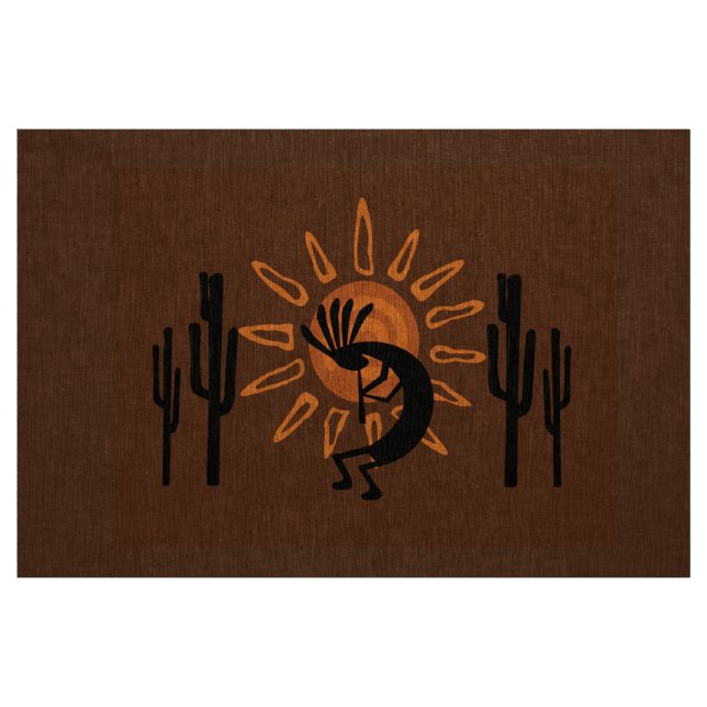 Kokopelli Sun Südwestwüste Rustikale Brawn Stoff (Fat Quarter (45,7 x 55,9 cm))