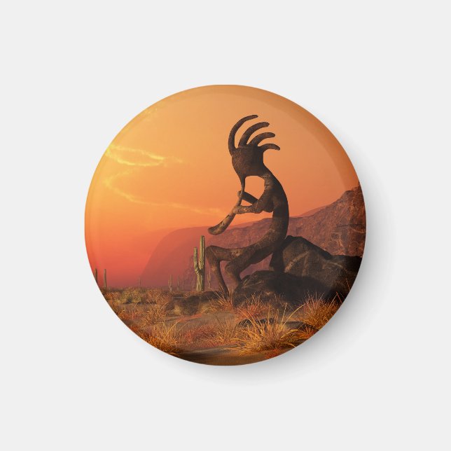 Kokopelli Sunset Magnet (Vorne)