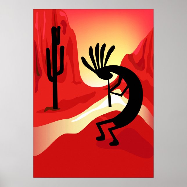 Kokopelli Sunset Poster (Vorne)