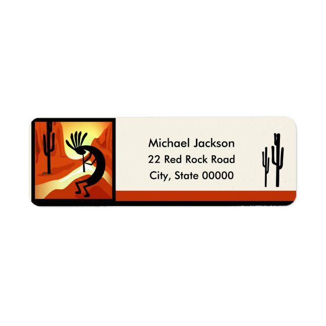 Kokopelli Sunset Rücksendeadresse (Vorne)