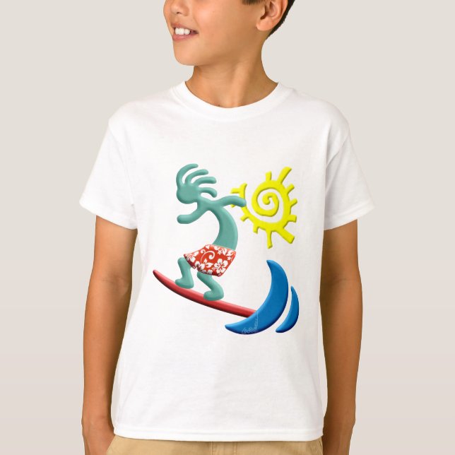 Kokopelli Surfen T-Shirt (Vorderseite)