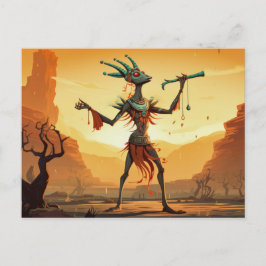 Kokopelli tanzt auf dem Canyon Floor Postkarte