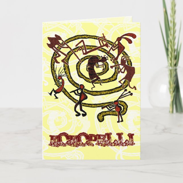 Kokopelli u. Spirale - Gruß-Karte #1 Karte (Vorderseite)