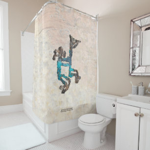Kokopelli und die Frau Petroglyph-Vorhang Duschvorhang