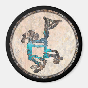 Kokopelli und Frau Petroglyph Magnet