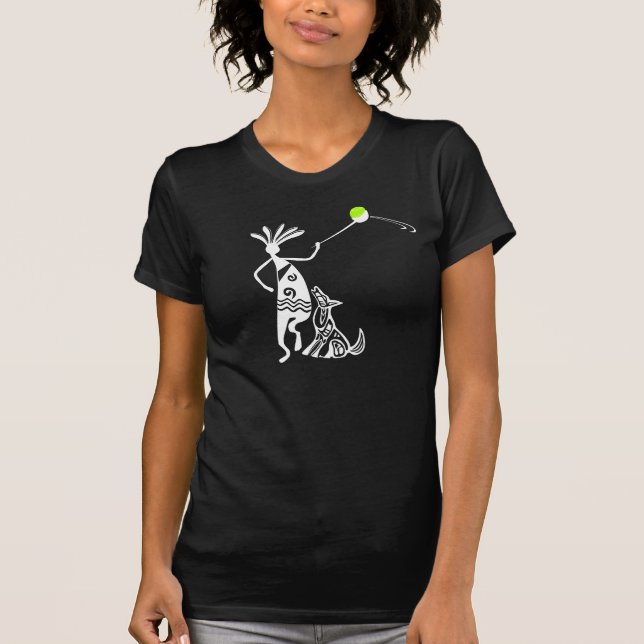 Kokopelli und Hund T-Shirt (Vorderseite)