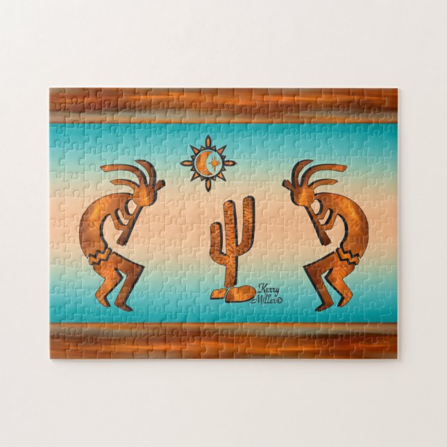 Kokopelli und Kakteen (Horizontal)